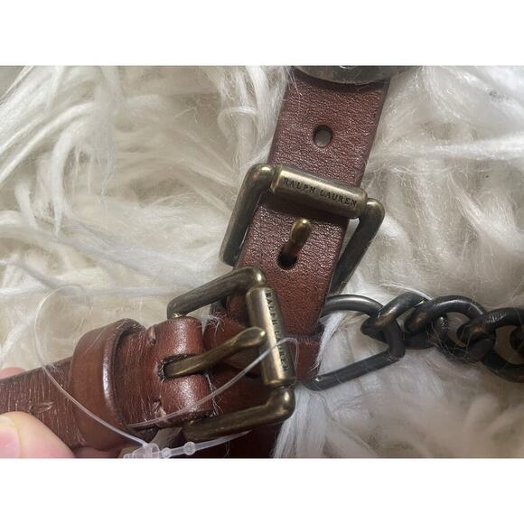 Ralph Lauren Collection Concho Belt S Leather Chain Western Brown Vintage Womens - Picture 10 of 10